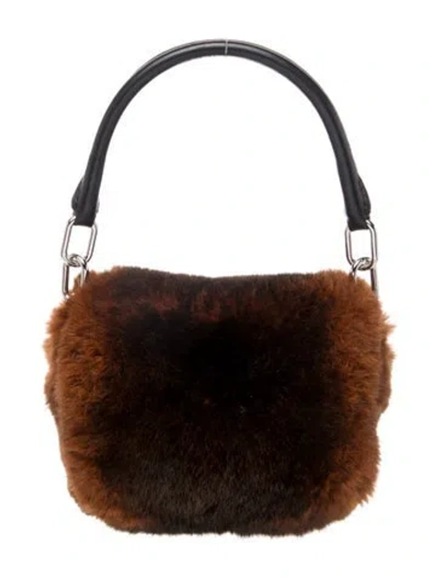 Pre-owned Alexander Wang Fur Top Handle Bag In Brown