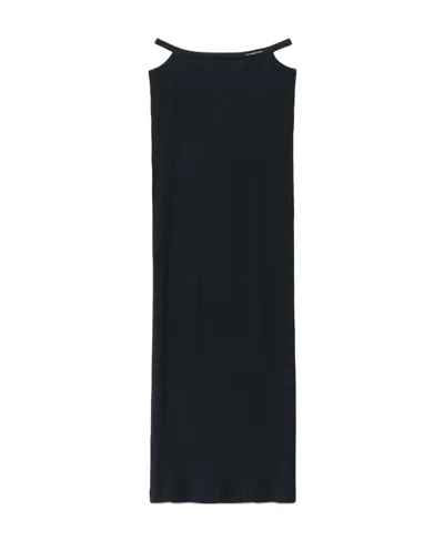 Alexander Wang G-string Ribbed Maxi Skirt In Black