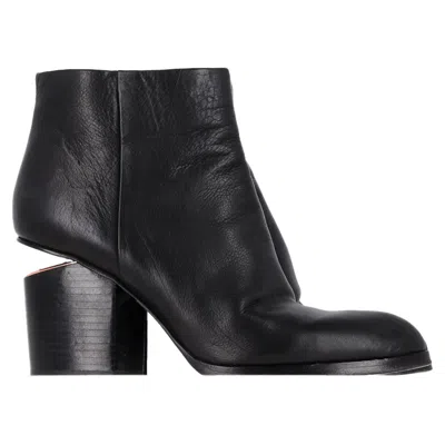 Alexander Wang Gabi Cutout Heel Ankle Boots In Black Leather