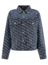 Alexander Wang Game Denim Jacket With Classic Collar In Blue