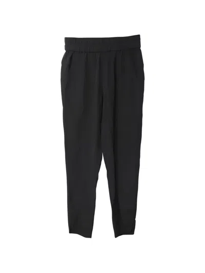 Pre-owned Alexander Wang Garterised Waistband Straight-leg Trousers In Black