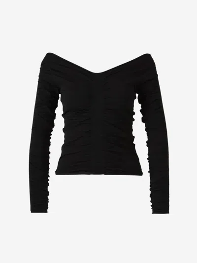 Alexander Wang Ruched Pullover In Black