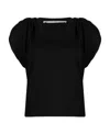 Alexander Wang Gathered-sleeve Detail T-shirt In Black