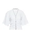 Alexander Wang Gathered T-shirt With Continuous Loop Zipper In White