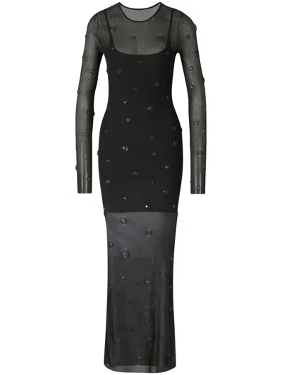 Alexander Wang Gems Midi Dress In Black