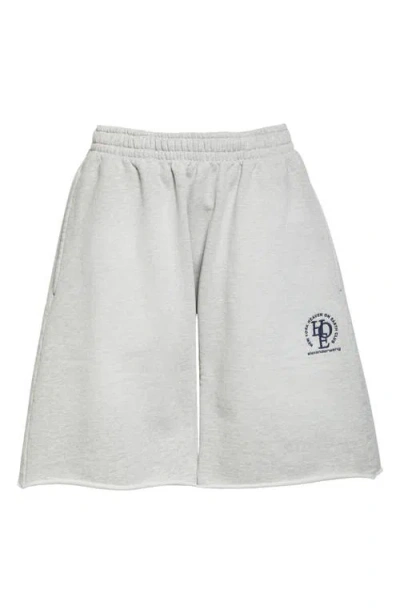 Alexander Wang Gender Inclusive Heaven On Earth Embroidered Sweat Shorts In Light Heather Grey