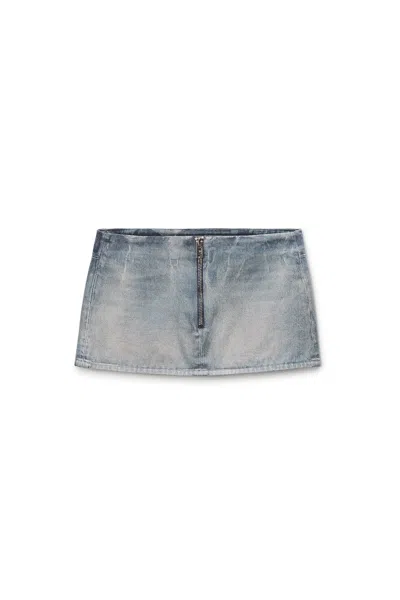 Alexander Wang Glazed Denim Mini Skirt Glazed Vintage Indigo In Blue