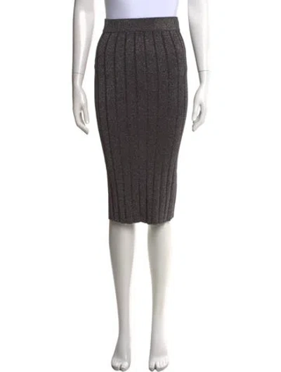 Pre-owned Alexander Wang Glitter Accents Midi Length Skirt In Gray