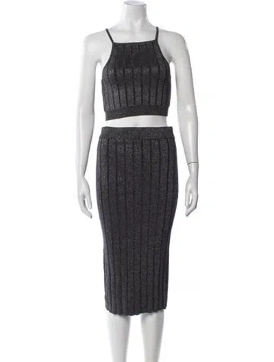 Pre-owned Alexander Wang Glitter Accents Skirt Set In Green