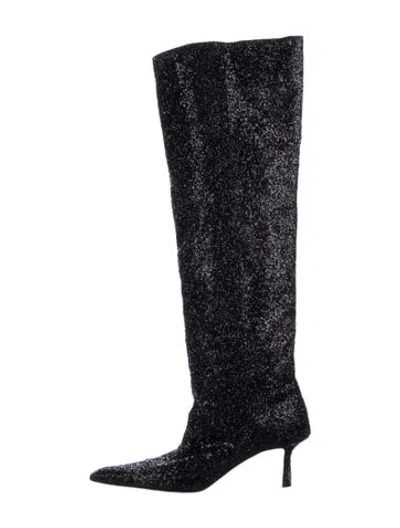 Pre-owned Alexander Wang Glitter Boots In Black