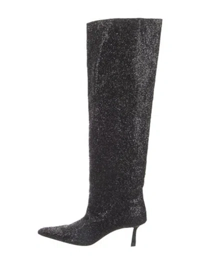 Pre-owned Alexander Wang Glitter Boots In Black