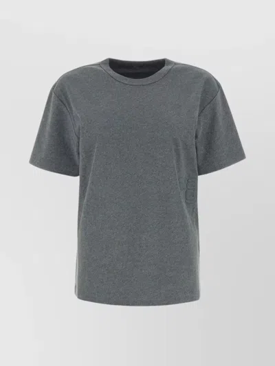 Alexander Wang Glittered Cotton Loose Fit T-shirt In Grey
