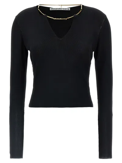 ALEXANDER WANG ALEXANDER WANG 'GOLD NAMEPLATE CHAIN' SWEATER