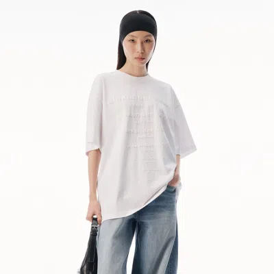 Alexander Wang Gradient Logo Short Sleeve Tee In White