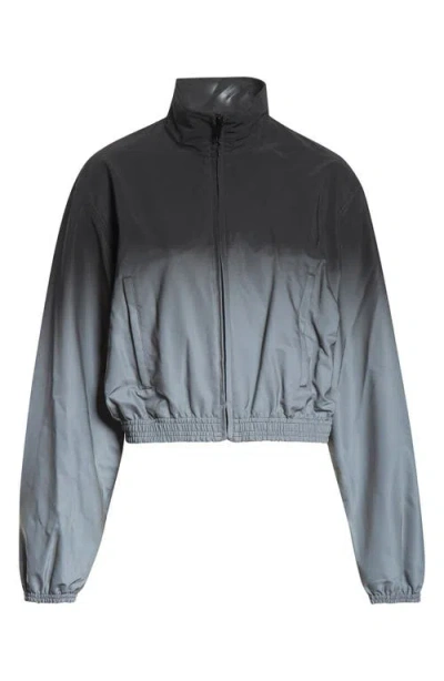 Alexander Wang Gradient Reflective Crop Track Jacket In Multi
