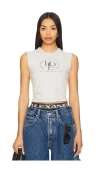 Alexander Wang Cut-off Logo Muscle Tee In Light Grey