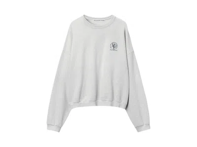 Pre-owned Alexander Wang Graphic Crewneck Sweatshirt In Heather Grey