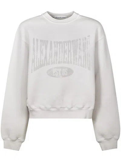 Alexander Wang Graphic Crewneck Sweatshirt In White