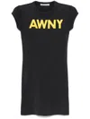 Alexander Wang Graphic-logo Mini Dress In 黑色