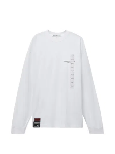 Alexander Wang Graphic Long Sleeve T-shirt In White