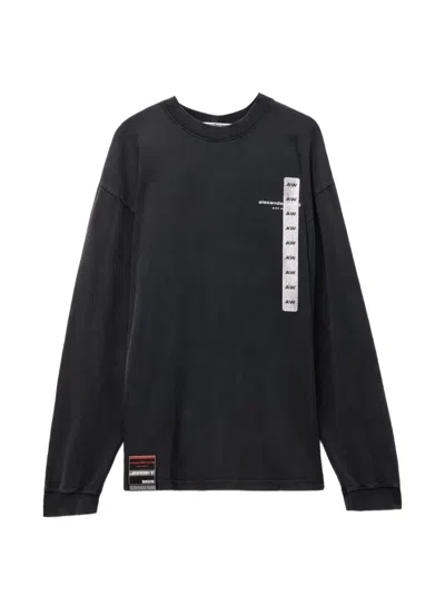Alexander Wang Graphic Long-sleeve T-shirt In Black