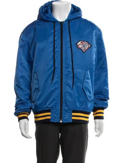Pre-owned Alexander Wang Graphic Print Bomber Jacket In Blue