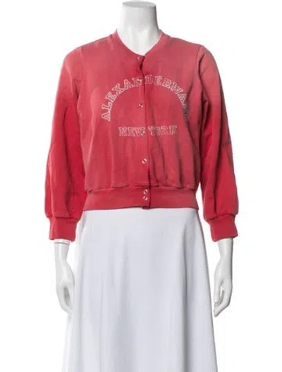 Pre-owned Alexander Wang Graphic Print Bomber Jacket In Red