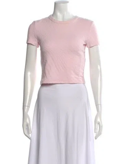 Pre-owned Alexander Wang Graphic Print Crew Neck Crop Top In Pink