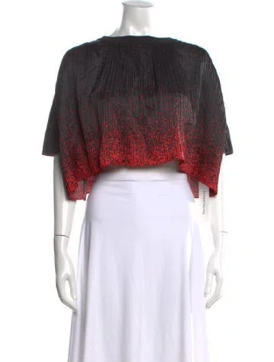 Pre-owned Alexander Wang Graphic Print Crew Neck Crop Top In Red