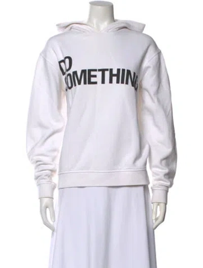 Pre-owned Alexander Wang Graphic Print Crew Neck Hoodie In White