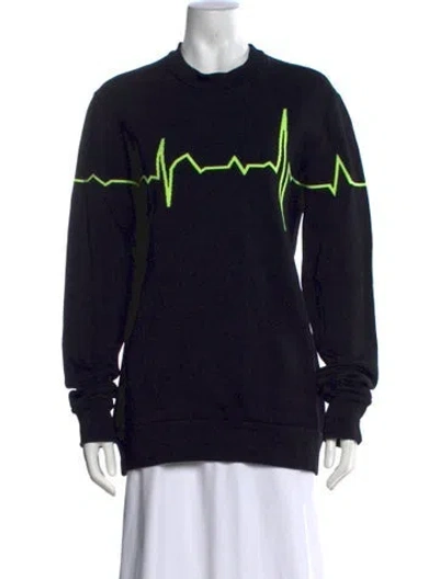 Pre-owned Alexander Wang Graphic Print Crew Neck Sweater In Black