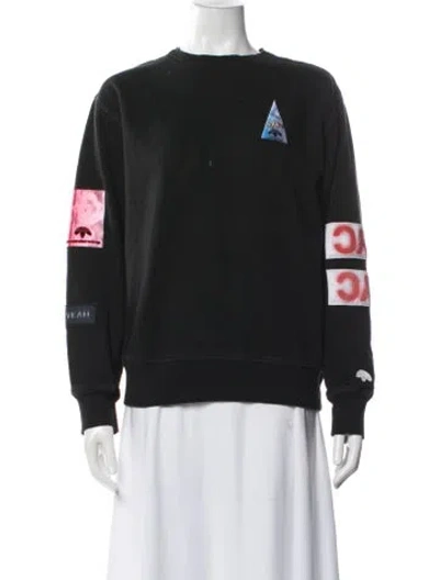 Pre-owned Alexander Wang Graphic Print Crew Neck Sweatshirt In Black