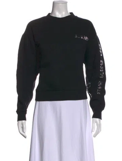 Pre-owned Alexander Wang Graphic Print Crew Neck Sweatshirt In Black