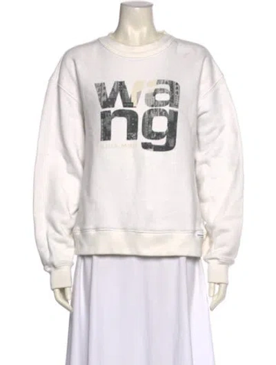 Pre-owned Alexander Wang Graphic Print Crew Neck Sweatshirt In Gray