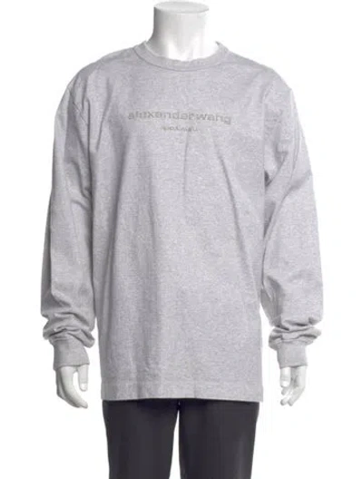 Pre-owned Alexander Wang Graphic Print Crew Neck Sweatshirt In Gray