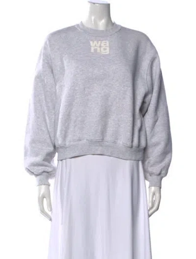 Pre-owned Alexander Wang Graphic Print Crew Neck Sweatshirt In Gray