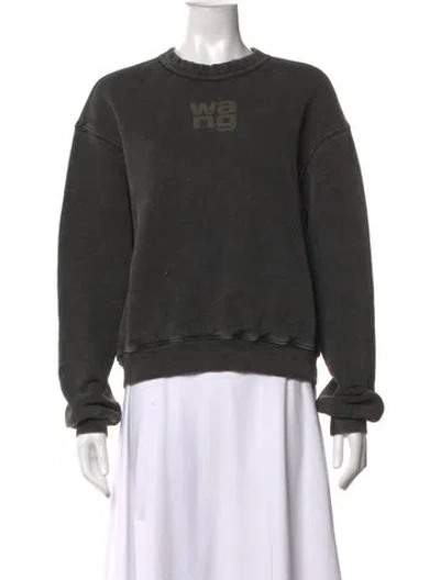 Pre-owned Alexander Wang Graphic Print Crew Neck Sweatshirt In Grey