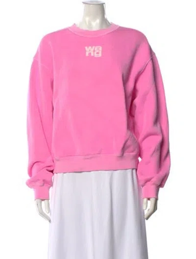 Pre-owned Alexander Wang Graphic Print Crew Neck Sweatshirt In Pink