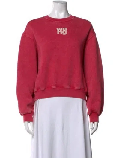 Pre-owned Alexander Wang Graphic Print Crew Neck Sweatshirt In Pink