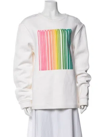 Pre-owned Alexander Wang Graphic Print Crew Neck Sweatshirt In Pink/white