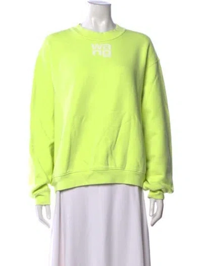 Pre-owned Alexander Wang Graphic Print Crew Neck Sweatshirt In Yellow
