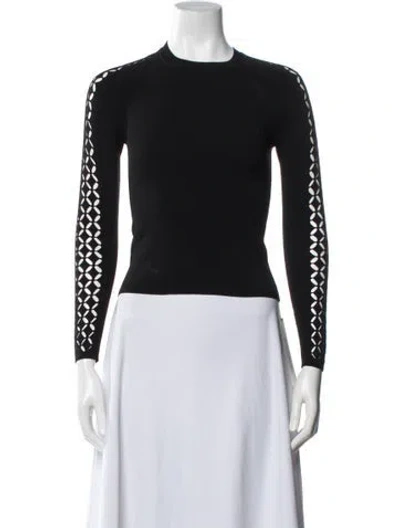 Pre-owned Alexander Wang Graphic Print Crew Neck Top In Black