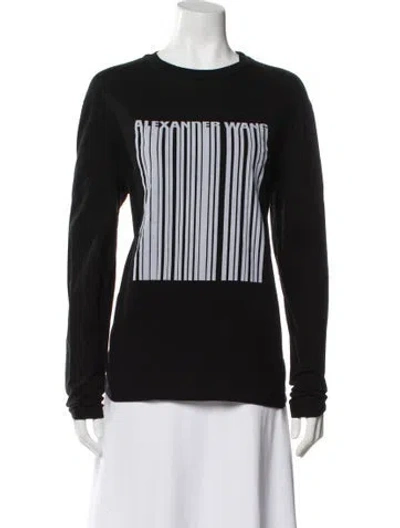 Pre-owned Alexander Wang Graphic Print Crew Neck T-shirt In Black