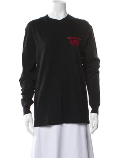 Pre-owned Alexander Wang Graphic Print Crew Neck T-shirt In Black