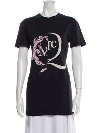 Pre-owned Alexander Wang Graphic Print Crew Neck T-shirt In Blue