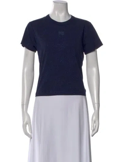 Pre-owned Alexander Wang Graphic Print Crew Neck T-shirt In Blue