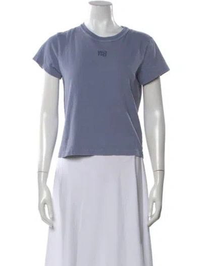 Pre-owned Alexander Wang Graphic Print Crew Neck T-shirt In Blue