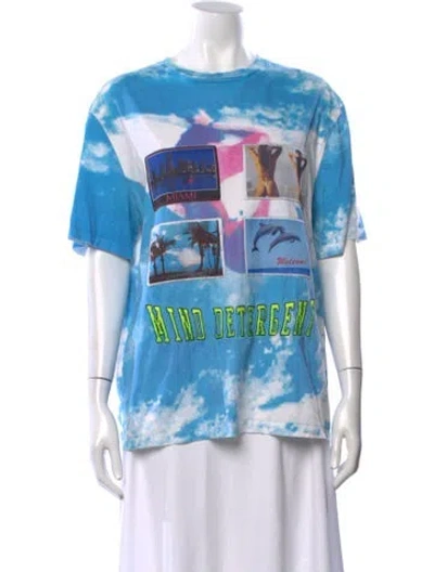 Pre-owned Alexander Wang Graphic Print Crew Neck T-shirt In Blue