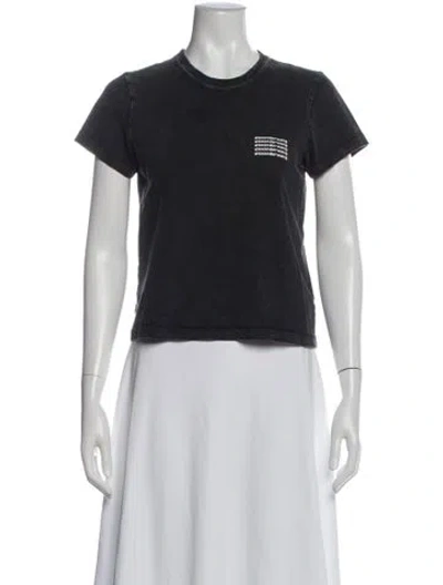 Pre-owned Alexander Wang Graphic Print Crew Neck T-shirt In Gray