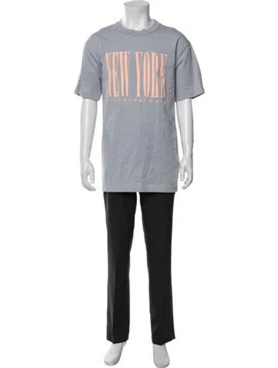 Pre-owned Alexander Wang Graphic Print Crew Neck T-shirt In Gray